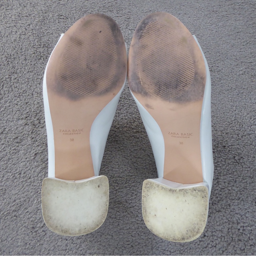 Zara Basic White Wedge Sandals - image 4